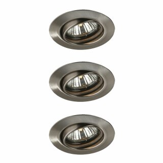 3 x Philips Einbauleuchten Nickel matt schwenkbar IP23 max. 50W GU10 ohne Leuchtmittel