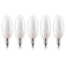 5 x Philips Softone Kerze 5W = 20W E14 Energiesparlampe Sparlampe warm warmweiß