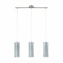 Eglo Pendelleuchte Hängeleuchte 72,5cm Pinto Nero nickel matt Rauchglas opal matt 3-flammig max 3 x 60W E27