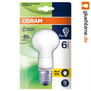 Osram Dulux Classic A 7W = 35W Warmweiß E27 Energiesparlampe Sparlampe AGL 7 Watt