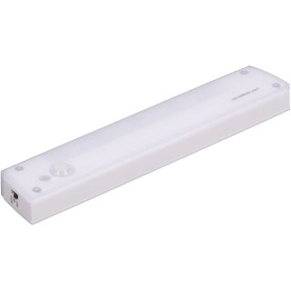 Smartwares LED Lichtleiste Batterieleuchte Weiß 0,36W 12lm warmweiß 3 x AAA Batterie Dämmerungssensor + Bewegungsmelder