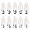 10 x Osram LED Filament Leuchtmittel Parathom Kerzenform 4,5W = 40W B22d matt 470lm warmweiß 2700K DIMMBAR