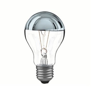 Bellight Glühbirne Birnenform A60 100W E27 Kopfspiegel Silber Glühlampe 100 Watt Glühbirnen dimmbar