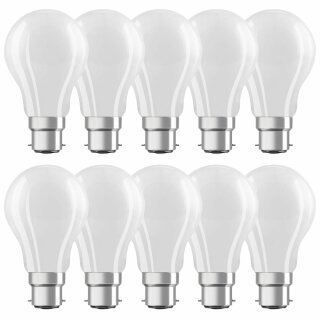 10 x Osram LED Filament Leuchtmittel Parathom Birnenform A60 7W = 60W B22d matt 806lm warmweiß 2700K DIMMBAR