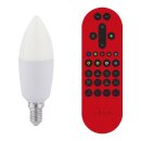 LED Smart Leuchtmittel Kerze 6W = 40W E14 matt RGB + CCT + dimmbar App inkl. Fernbedienung