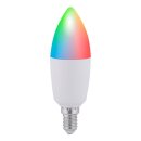 LED Smart Leuchtmittel Kerze 6W = 40W E14 matt RGB + CCT + dimmbar App inkl. Fernbedienung