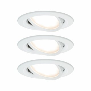 3 x Paulmann LED Einbaustrahler Set weiß matt schwenkbar IP23 6,8W LED Coin Modul warmweiß 2700K D84 für 68er Loch DIMMBAR