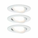 3 x Paulmann LED Einbaustrahler Set weiß matt schwenkbar IP23 6,8W LED Coin Modul warmweiß 2700K D84 für 68er Loch DIMMBAR