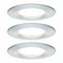 3 x Paulmann LED Einbaustrahler Set Alu gedreht starr IP44 6,8W LED Coin Modul warmweiß 2700K D78 für 68er Loch DIMMBAR
