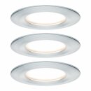 3 x Paulmann LED Einbaustrahler Set Alu gedreht starr IP44 6,8W LED Coin Modul warmweiß 2700K D78 für 68er Loch