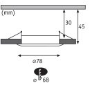 3 x Paulmann LED Einbaustrahler Set Alu gedreht starr IP44 6,8W LED Coin Modul warmweiß 2700K D78 für 68er Loch