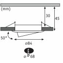 Paulmann LED Einbaustrahler Set Eisen gebürstet schwenkbar IP23 6,8W LED Coin Modul warmweiß 2700K D84 für 68er Loch