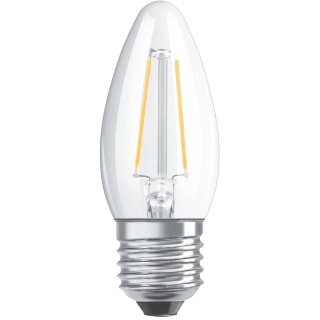 Osram LED Filament Leuchtmittel Kerzenform 4W = 40W E27 klar 470lm warmweiß 2700K
