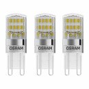 3 x Osram LED Leuchtmittel Stiftsockellampe Base Pin 20 1,9W = 20W G9 200lm warmweiß 2700K