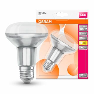 Osram LED Star Glas Reflektor R80 9,1W = 100W E27 matt 670lm warmweiß 2700K flood 36°