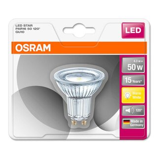 PACK OSRAM LED PAR16 Glas GU10 36° Spot 3,6W=50W 2700K ￡6.39 thenationalherald.com