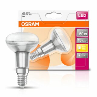 Osram LED Leuchtmittel Glas Reflektor R50 4,3W = 60W E14 matt warmweiß 2700K 36°