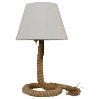 Näve Tischleuchte Rope Seil Textilschirm Ø24cm natur braun max. 1 x 40W E27