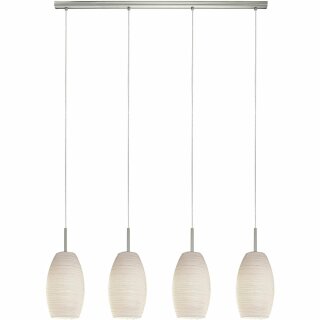 Eglo Hängeleuchte Batista 3 4-flammig Nickel matt/Weiß Glas Wischtechnik 4 x 11W E27 ohne Leuchtmittel