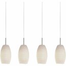 Eglo Hängeleuchte Batista 3 4-flammig Nickel matt/Weiß Glas Wischtechnik 4 x 11W E27 ohne Leuchtmittel