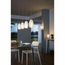 Eglo Hängeleuchte Batista 3 4-flammig Nickel matt/Weiß Glas Wischtechnik 4 x 11W E27 ohne Leuchtmittel