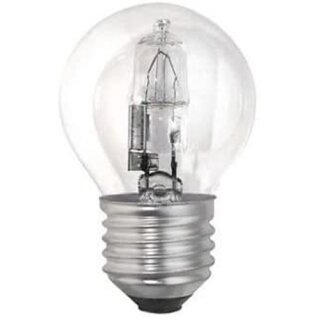 LightMe Halogen Leuchtmittel Tropfen 18W = 24W E27 klar 210lm warmweiß 2800K dimmbar