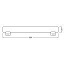 Osram LED Leuchtmittel Linienlampe Linestra LEDinestra 4,5W = 25W S14s opal 30cm 250lm warmweiß 2700K DIMMBAR