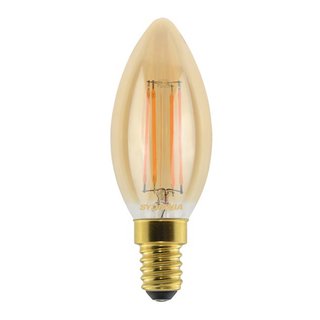 Sylvania LED Filament Leuchtmittel Kerze 4,5W = 36W E14 gold 420lm 825 extra warmweiß 2500K