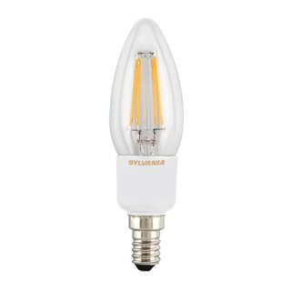 Sylvania LED Filament Leuchtmittel ToLEDo Retro Kerze 4,5W = 39W E14 klar 450lm 822 extra warmweiß 2200K DIMMBAR