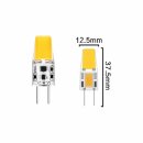 10 x LED COB Stiftsockellampe 2,5W = 32W GY6,35 klar 12V 200lm warmweiß 2700K