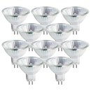 10 x Halogen Leuchtmittel Reflektor MR16 20W GU5,3 12V longlife 4000h warmweiß dimmbar flood 36°