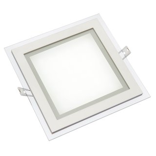 Spectrum LED Panel Eckig 20x20cm leuchtender Glas-Rand 18W 1050lm WW Warmweiß 3000K B-Ware