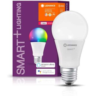 Ledvance Smart+ LED Leuchtmittel Birne 9W = 60W E27 matt 806lm 2700K - 6500K RGBW ZigBee