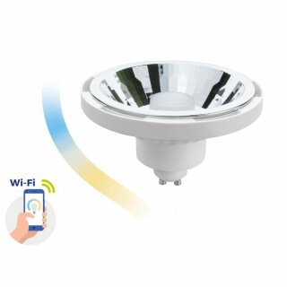 Spectrum SMART LED Leuchtmittel Reflektor weiß 10W GU10 CCT 3000-5800K 30° kompatibel mit App, Google Assistant, Alexa und Tuya, dimmbar