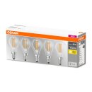 5 x Osram LED Filament Leuchtmittel Classic P Tropfen 4W = 40W E14 klar 470lm warmweiß 2700K 300°