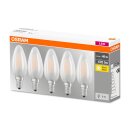 5 x Osram LED Filament Leuchtmittel Kerze Classic B 4W = 40W E14 matt 470lm warmweiß 2700K 300°