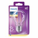 Philips LED Filament Leuchtmittel Birne A60 2,2W = 25W E27 klar 250lm warmweiß 2700K