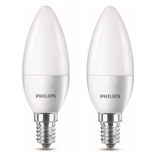 2 x Philips LED Leuchtmitel Kerzen 4W = 25W E14 matt 250lm warmweiß 2700K