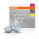 10 x Osram LED Leuchtmittel Glas Reflektor PAR16 4,3W = 50W GU10 350lm warmweiß 2700K 36°