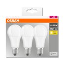 3 x Osram LED Leuchtmittel Birnenform 13W = 100W E27 matt 1521lm warmweiß 2700K 180°