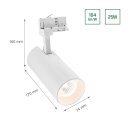 Spectrum LED 3-Phasen Stromschienenstrahler COB Andromeda Weiß IP20 25W 2600lm warmweiß 3000K 36°/60°