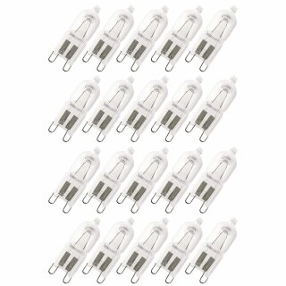 20 x Osram G9 Halogen Stiftsockellampe 40W klar 230V für Backofen 66740