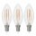 3 x Casaya LED Filament Kerzen 4,5W = 40W E14 klar 470lm warmweiß 2700K Ra>90