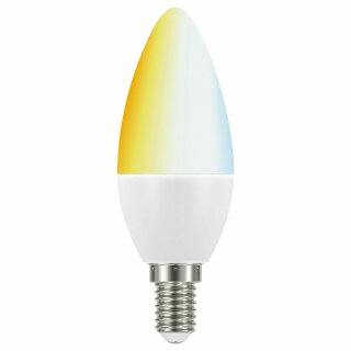 Müller-Licht tint Smart LED Leuchtmittel C35 Kerze 5.8W = 40W E14 matt 470lm 300° CCT 2700K-6500K Warmweiß-Kaltweiß dimmbar