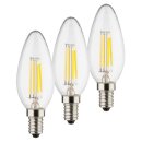 3 x LED Filament Leuchtmittel Kerzen 2,5W = 25W E14 klar...