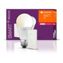 Ledvance Smart+ Kit LED Leuchtmittel Birne 8W E27 806lm warmweiß 2700K dimmbar & Schalter Fernbedienung