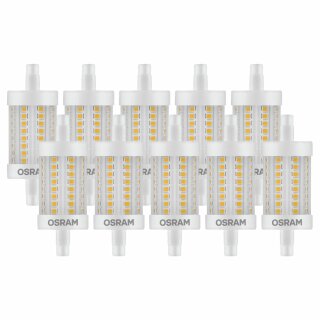 10 x Osram LED Leuchtmittel 78mm Stab Star Line 8W = 75W R7s klar 1055lm warmweiß 2700K 300°