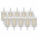 10 x Osram LED Leuchtmittel 78mm Stab Star Line 8W = 75W R7s klar 1055lm warmweiß 2700K 300°