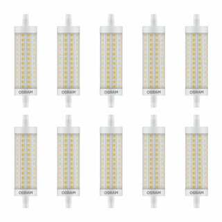 10 x Osram LED Leuchtmittel 118mm Stab Star Line 12,5W = 100W R7s klar 1521lm warmweiß 2700K 300°