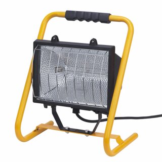 Brennenstuhl Halogenstrahler Orange/Schwarz IP54 1000W 18000lm Warmweiß 2900K mit Griff schwenkbar